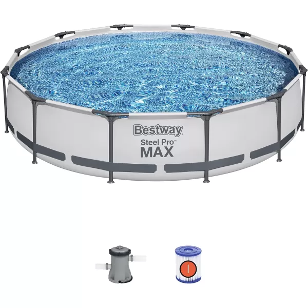 Bestway Steel Pro MAX 14' x 33" Round Above Ground Pool Set | Includes 530gal Filter Pump