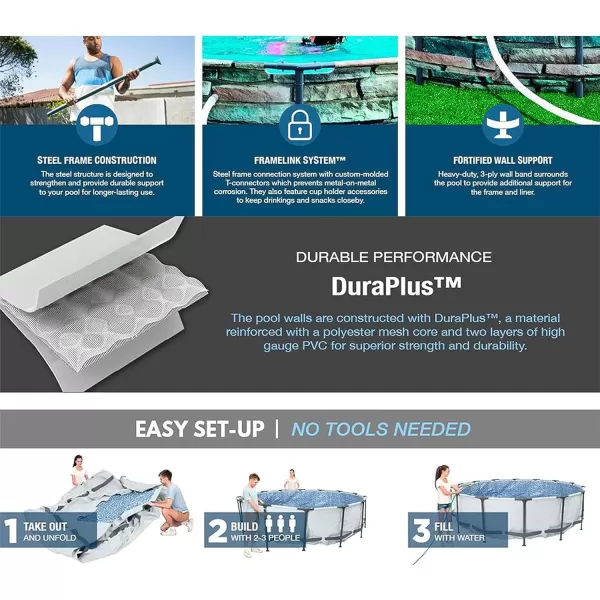Bestway Steel Pro MAX 14' x 33" Round Above Ground Pool Set | Includes 530gal Filter Pump