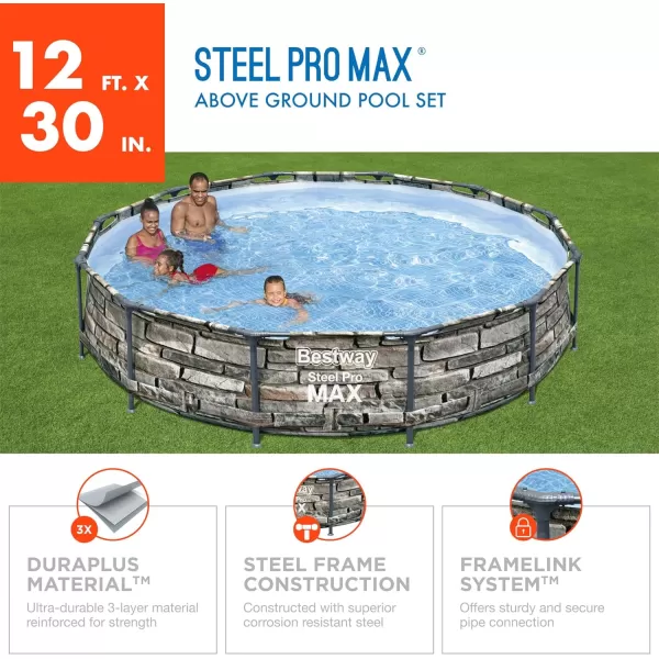 Bestway Steel Pro MAX 14' x 33" Round Above Ground Pool Set | Includes 530gal Filter Pump