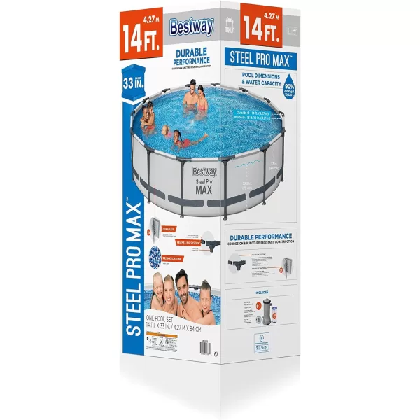 Bestway Steel Pro MAX 14' x 33" Round Above Ground Pool Set | Includes 530gal Filter Pump