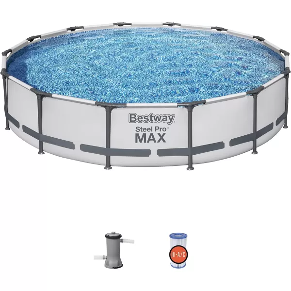 Bestway Steel Pro MAX 14' x 33" Round Above Ground Pool Set | Includes 530gal Filter Pump
