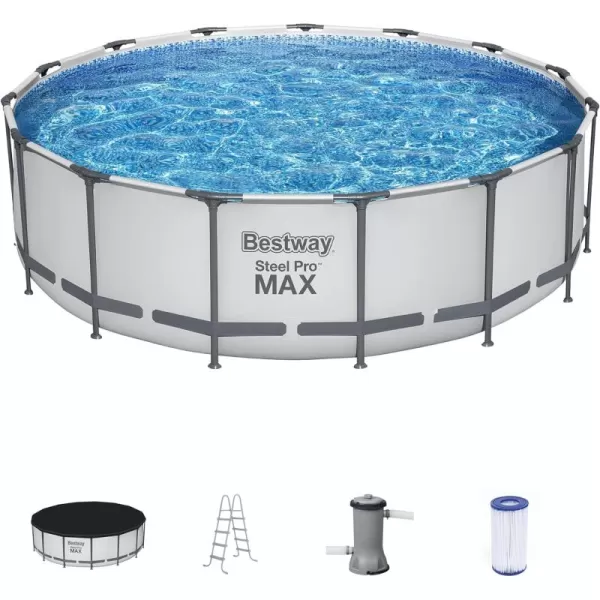 Bestway Steel Pro MAX 14' x 33" Round Above Ground Pool Set | Includes 530gal Filter Pump