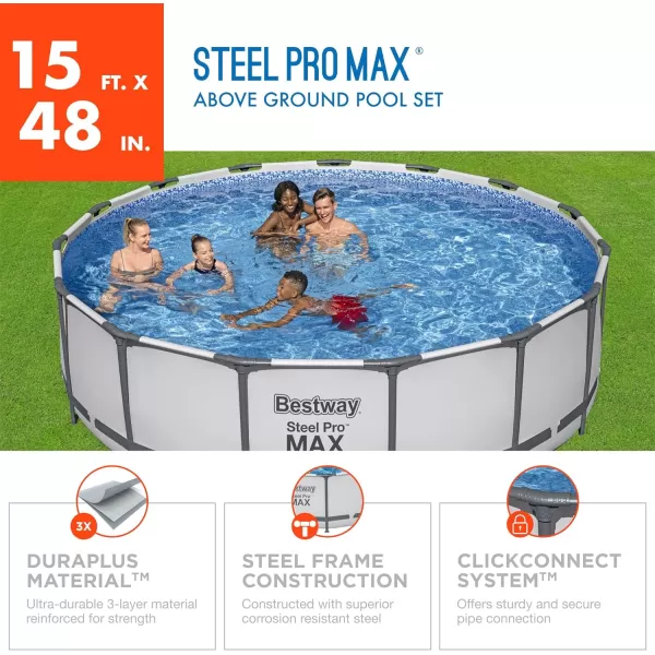 Bestway Steel Pro MAX 14' x 33" Round Above Ground Pool Set | Includes 530gal Filter Pump