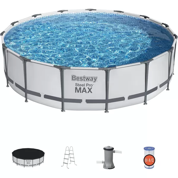 Bestway Steel Pro MAX 14' x 33" Round Above Ground Pool Set | Includes 530gal Filter Pump