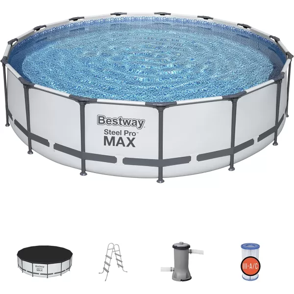 Bestway Steel Pro MAX 14' x 33" Round Above Ground Pool Set | Includes 530gal Filter Pump