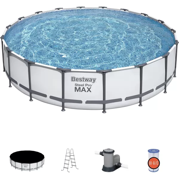 Bestway Steel Pro MAX 14' x 33" Round Above Ground Pool Set | Includes 530gal Filter Pump