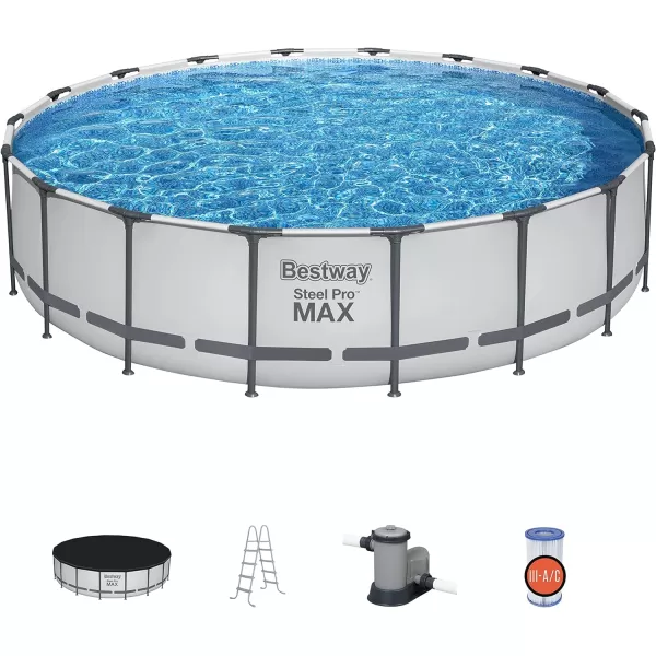 Bestway Steel Pro MAX 14' x 33" Round Above Ground Pool Set | Includes 530gal Filter Pump