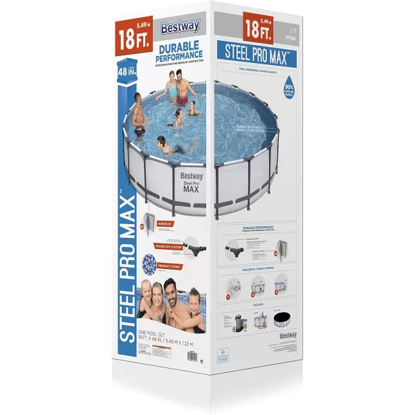 Bestway Steel Pro MAX 14' x 33" Round Above Ground Pool Set | Includes 530gal Filter Pump