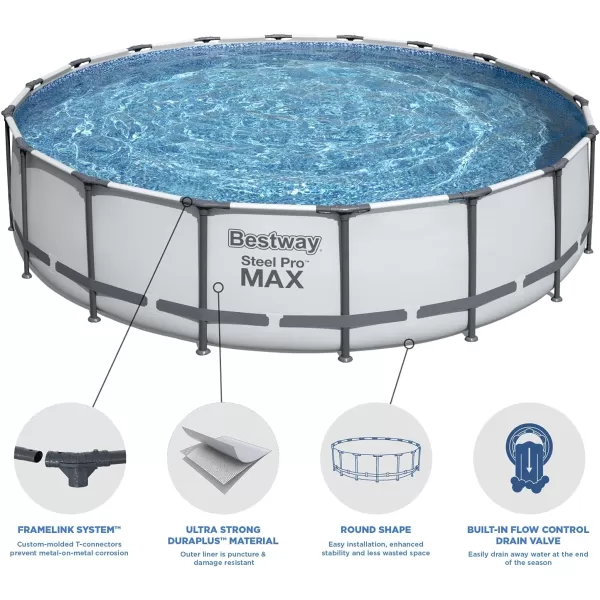 Bestway Steel Pro MAX 14' x 33" Round Above Ground Pool Set | Includes 530gal Filter Pump