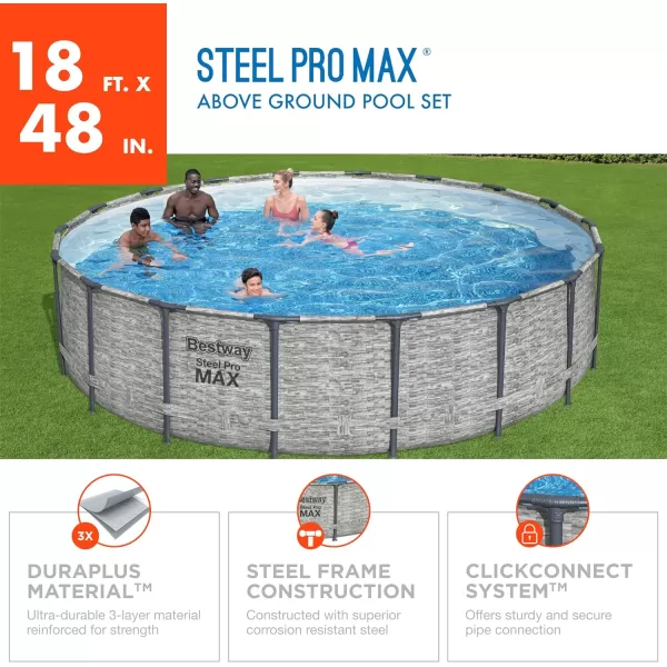 Bestway Steel Pro MAX 14' x 33" Round Above Ground Pool Set | Includes 530gal Filter Pump