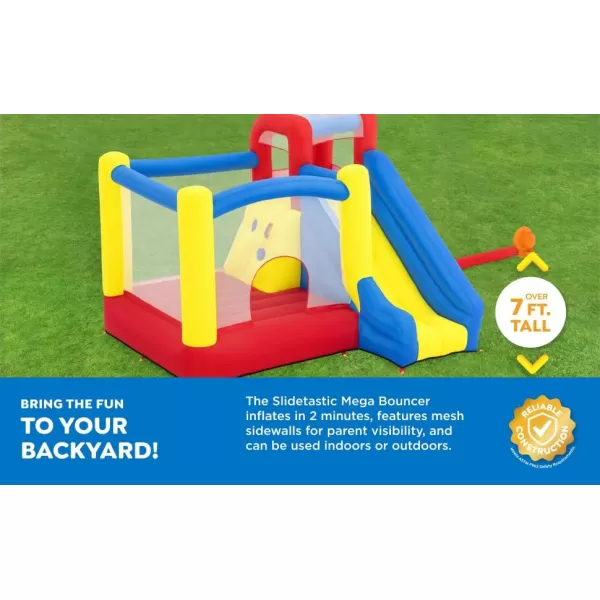 H2OGO! Slidetastic Mega Bouncer Bounce House  | for Indoor and Outdoor Play | Perfect for Kids Ages 3+ | for Indoor and Outdoor Play | Perfect for Kids Ages 3+)