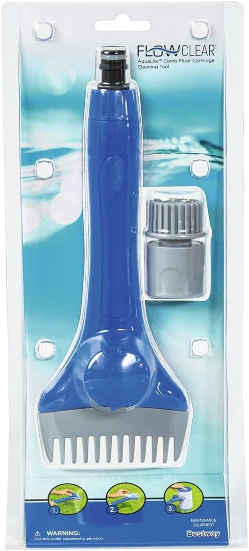 imageBestway Flowclear Pool Accessories Set  Includes Pole Skimmer Net Vacuum Heads and More Above Ground Pool AccessoriesAqualite Comb Filter Cleaning Tool
