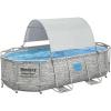imageBestway Pool Canopy Sunshade  Compatible with Round Above Ground Swimming Pools Between 1018 in DiameterPool Canopy  Oval or Rectangular Frame Pools