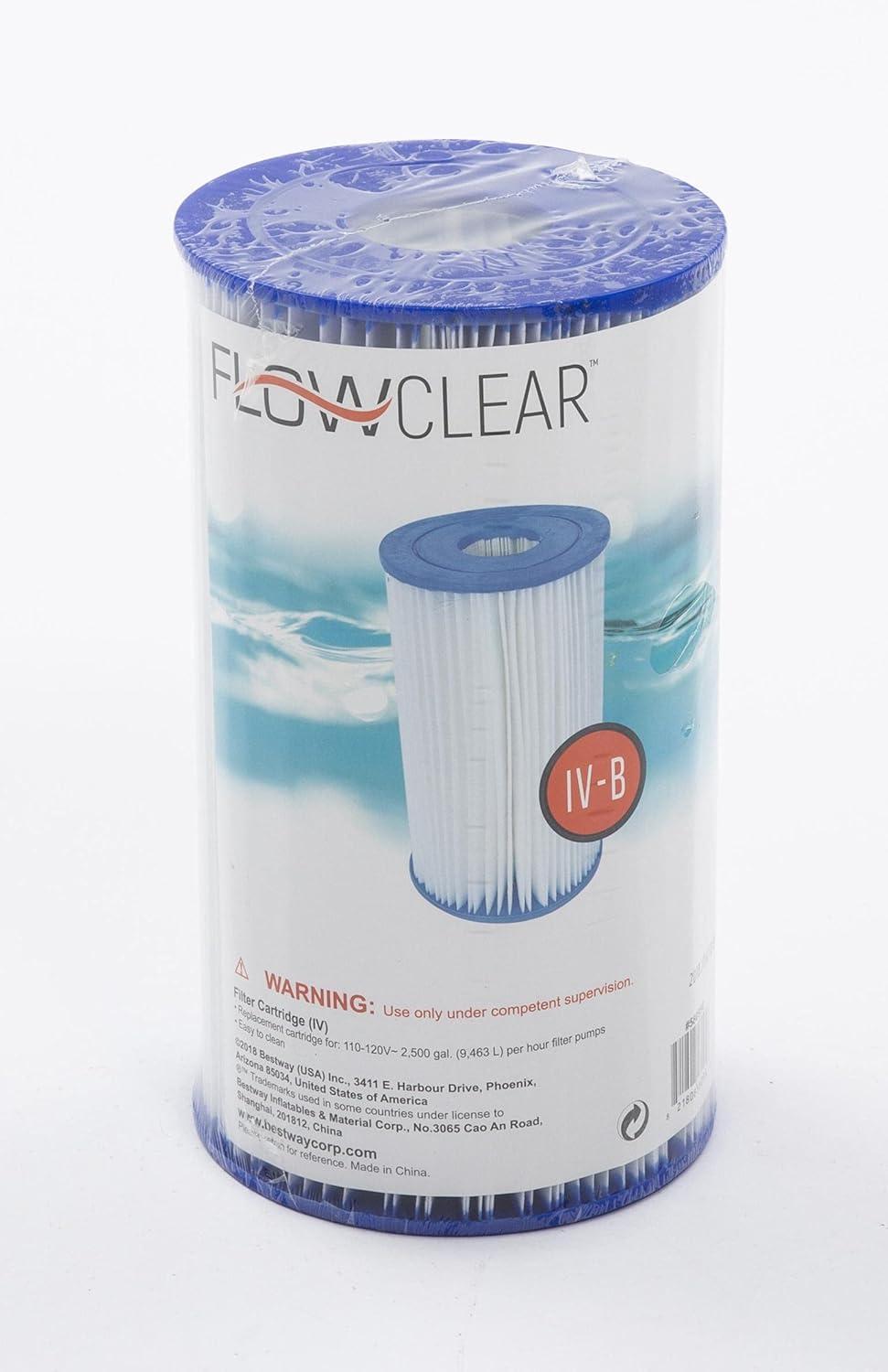 imageBestway 58095E Type IV or Type B Replacement Cartridge for 2500 Gallon Per Hour Filter Pumps to Keep Pool Water Clean and ClearFilter  67067 Clarifier