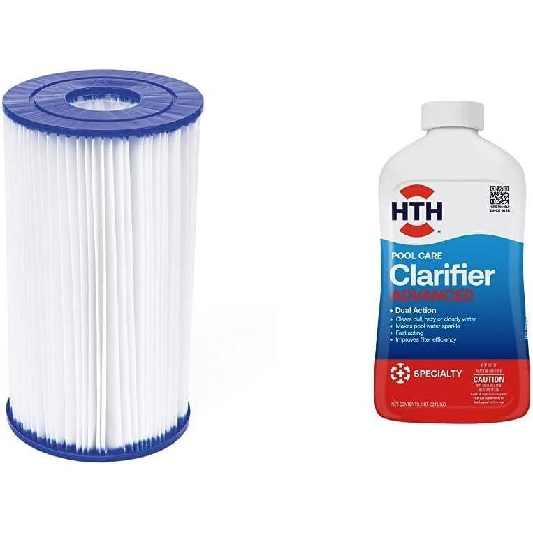 imageBestway 58095E Type IV or Type B Replacement Cartridge for 2500 Gallon Per Hour Filter Pumps to Keep Pool Water Clean and ClearFilter  67067 Clarifier