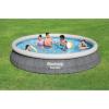 imageBestway Fast Set 12 x 30 Inflatable Round Soft Sided Above Ground Pool SetGray Wicker