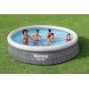 imageBestway Fast Set 12 x 30 Inflatable Round Soft Sided Above Ground Pool SetGray Wicker
