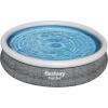 imageBestway Fast Set 12 x 30 Inflatable Round Soft Sided Above Ground Pool SetGray Wicker