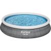 imageBestway Fast Set 12 x 30 Inflatable Round Soft Sided Above Ground Pool SetGray Wicker