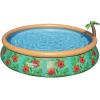 imageBestway Fast Set Inflatable Pool Set 12 x 30quot  Rattan Print  Round Above Ground Pool  Includes Filter Pump ampamp Repair Patch15 x 33 Tropical Print