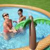 imageBestway Fast Set Inflatable Pool Set 12 x 30quot  Rattan Print  Round Above Ground Pool  Includes Filter Pump ampamp Repair Patch15 x 33 Tropical Print