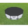 imageBestway Flowclear PVC Round 12 Foot Pool Cover for Above Ground Frame Pools with Drain Holes and Secure TieDown Ropes Black Cover Only10ft Round