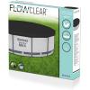 imageBestway Flowclear PVC Round 12 Foot Pool Cover for Above Ground Frame Pools with Drain Holes and Secure TieDown Ropes Black Cover Only12ft Round