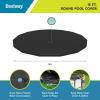 imageBestway Flowclear PVC Round 12 Foot Pool Cover for Above Ground Frame Pools with Drain Holes and Secure TieDown Ropes Black Cover Only15ft Round
