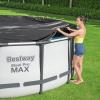 imageBestway Flowclear PVC Round 12 Foot Pool Cover for Above Ground Frame Pools with Drain Holes and Secure TieDown Ropes Black Cover Only15ft Round