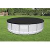 imageBestway Flowclear PVC Round 12 Foot Pool Cover for Above Ground Frame Pools with Drain Holes and Secure TieDown Ropes Black Cover Only16ft Round