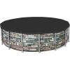 imageBestway Flowclear PVC Round 12 Foot Pool Cover for Above Ground Frame Pools with Drain Holes and Secure TieDown Ropes Black Cover Only16ft Round
