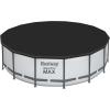 imageBestway Flowclear PVC Round 12 Foot Pool Cover for Above Ground Frame Pools with Drain Holes and Secure TieDown Ropes Black Cover Only16ft Round