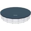 imageBestway Flowclear PVC Round 12 Foot Pool Cover for Above Ground Frame Pools with Drain Holes and Secure TieDown Ropes Black Cover Only18ft Round