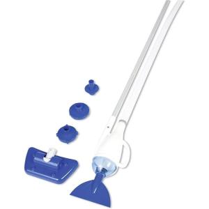 imageBestway Flowclear AquaCrawl Above Ground Outdoor Swimming Pool Maintenance Vacuum Cleaner Set with 2 Interchangeable Nozzle Heads and Debris BagBlue