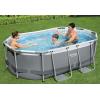 imageBestway Power Steel 14 x 82quot x 395quot Oval Above Ground Pool Set  Includes 530gal Filter Pump Ladder ChemConnect Dispener10 x 67 x 33