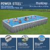 imageBestway Power Steel 14 x 82quot x 395quot Oval Above Ground Pool Set  Includes 530gal Filter Pump Ladder ChemConnect Dispener31ft4in X 16ft X 52in