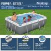 imageBestway Power Steel 14 x 82quot x 395quot Oval Above Ground Pool Set  Includes 530gal Filter Pump Ladder ChemConnect Dispener93 x 65 x 33