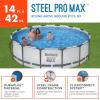 imageBestway Steel Pro MAX 14 x 33quot Round Above Ground Pool Set  Includes 530gal Filter PumpGray