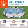 imageBestway Steel Pro MAX 14 x 33quot Round Above Ground Pool Set  Includes 530gal Filter PumpGray
