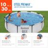imageBestway Steel Pro MAX 14 x 33quot Round Above Ground Pool Set  Includes 530gal Filter PumpGray