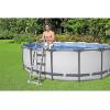 imageBestway Steel Pro MAX 15quot x 42quot Round Above Ground Swimming Pool Set Outdooor Metal Frame Family Pool with Filter Pump Ladder and Cover15 x 48  Gray