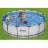 imageBestway Steel Pro MAX 15quot x 42quot Round Above Ground Swimming Pool Set Outdooor Metal Frame Family Pool with Filter Pump Ladder and Cover15 x 48  Gray
