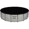 imageBestway Steel Pro MAX 15quot x 42quot Round Above Ground Swimming Pool Set Outdooor Metal Frame Family Pool with Filter Pump Ladder and Cover16 x 48  Stone