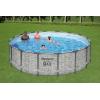 imageBestway Steel Pro MAX 15quot x 42quot Round Above Ground Swimming Pool Set Outdooor Metal Frame Family Pool with Filter Pump Ladder and Cover16 x 48  Stone