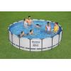 imageBestway Steel Pro MAX 15quot x 42quot Round Above Ground Swimming Pool Set Outdooor Metal Frame Family Pool with Filter Pump Ladder and Cover18 x 48
