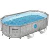 imageBestway Power Steel 14 x 82quot x 395quot Oval Above Ground Pool Set  Includes 530gal Filter Pump Ladder ChemConnect Dispener14 x 8 x 40