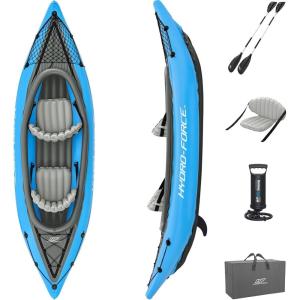 imageBestway Hydro Force Inflatable Kayak Set  Includes Seat Paddle Hand Pump Storage Carry Bag  Great for Adults Kids and Families2Person Cove Champion