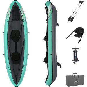 imageBestway Hydro Force Inflatable Kayak Set  Includes Seat Paddle Hand Pump Storage Carry Bag  Great for Adults Kids and Families2Person Ventura Elite