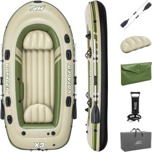 imageBestway HydroForce Inflatable Raft Set  Inflatable Boat for Kids and Adults  Great for Ponds Lakes Rivers3Person Voyager