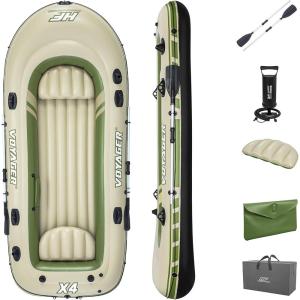 imageBestway HydroForce Inflatable Raft Set  Inflatable Boat for Kids and Adults  Great for Ponds Lakes Rivers4Person Voyager